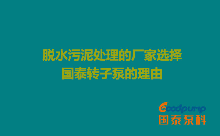 脫水污泥處理的廠家選擇國(guó)泰轉(zhuǎn)子泵的理由